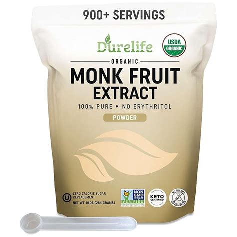 Durelife Organic Monk Fruit Natural Sweetener Usda Certified Non Gmo