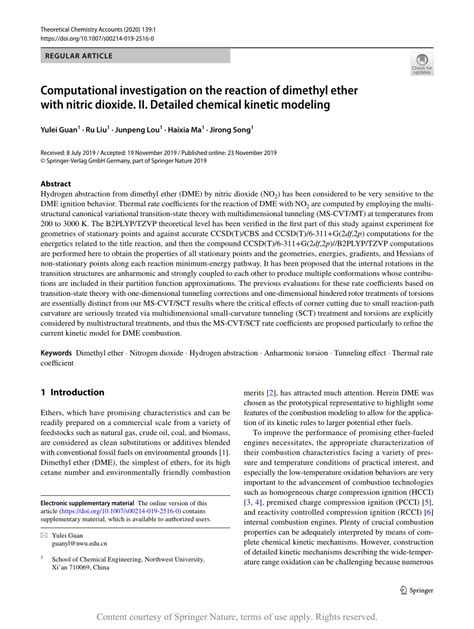 Computational Investigation On The Reaction Of Dimethyl Ether With