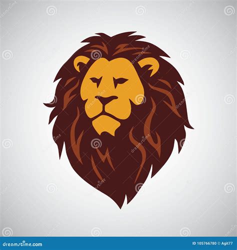 African Lion Cub Logo Design Linear Lion Head Vector Design