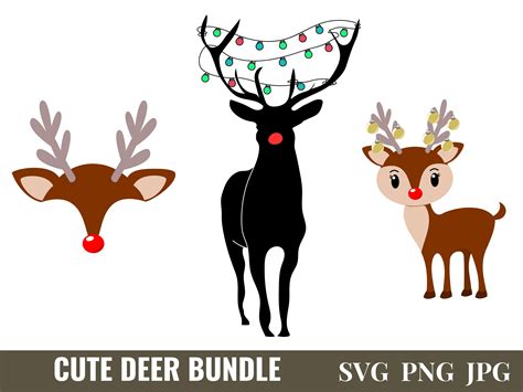 Christmas Reindeer Faces SVG Bundle Reindeer SVG Girl Etsy