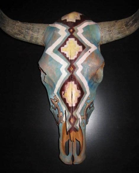 Painted Skull Painted Cow Skulls Cow Skull Art Cow Skull Decor