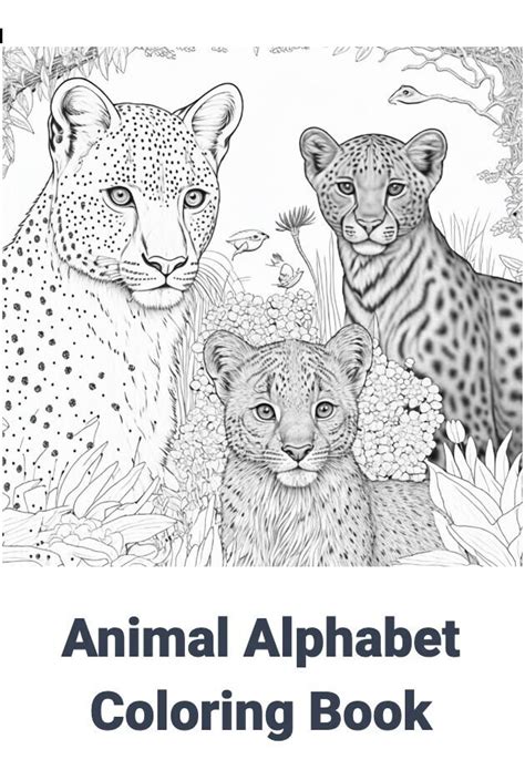 Animal Alphabet Coloring Book a Wildlife Coloring Book, - Etsy