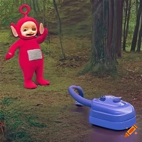 Teletubbies Vacuum Cleaner In A Dark Satire Scene On Craiyon