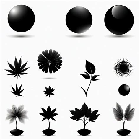 Black Vector Set White Background Isolated A High Quality Premium Ai