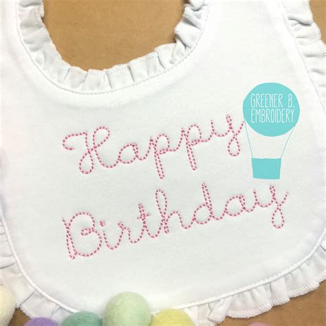 Happy Birthday Bib First Birthday Bib 1st Birthday Bib Etsy