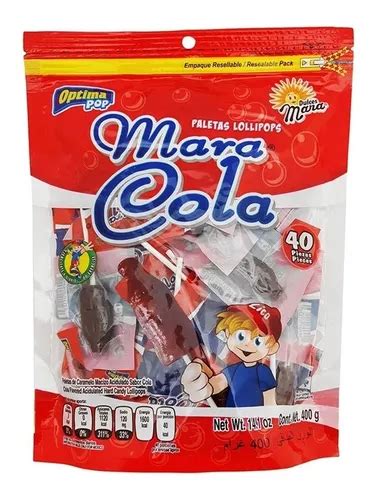 Dulce Paleta Mara Cola Sabor Coca Cola 40 Pz Refresco