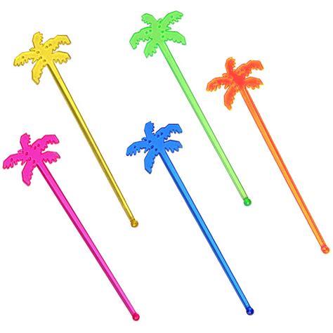 Palm Tree Cocktail Stirrers Pack Of 50 Hawaiian Luau Themed Party