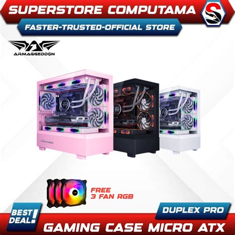 Jual Casing Gaming Armaggeddon Aquaron Duplex Pro M Atx Front Side