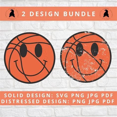 Basketball Smiley Face Png  Basketball Vibes Retro Smiley Etsy In