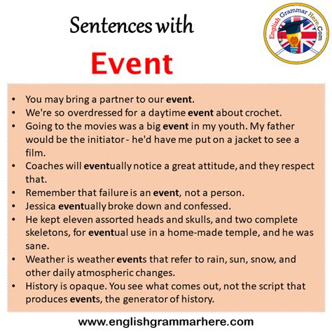 Sentences With Event Event In A Sentence In English Sentences For