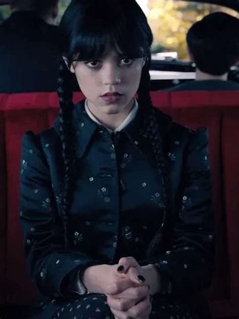 Tv Series Wednesday Jenna Ortega Black Coat The American Outfit