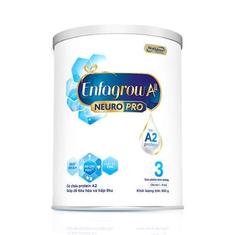 Sữa bột Enfagrow A2 Neuropro 3 cho trẻ từ 1 6tuổi 800g