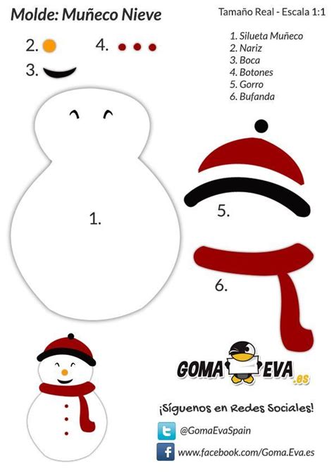 Molde Mu Eco De Nieve De Goma Eva Muneco De Nieve Goma Eva Navidad