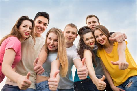 Group of Happy Young People Laughing Stock Image - Image of leisure ...