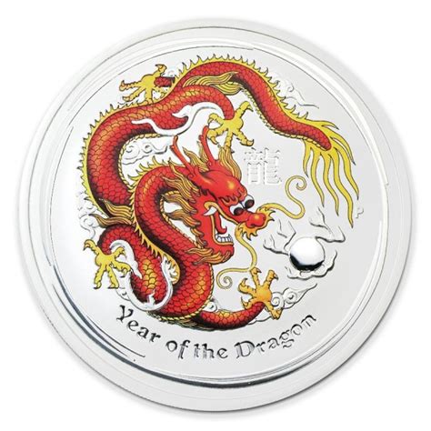 Oz Aud Australian Silver Lunar Year Of The Dragon Red