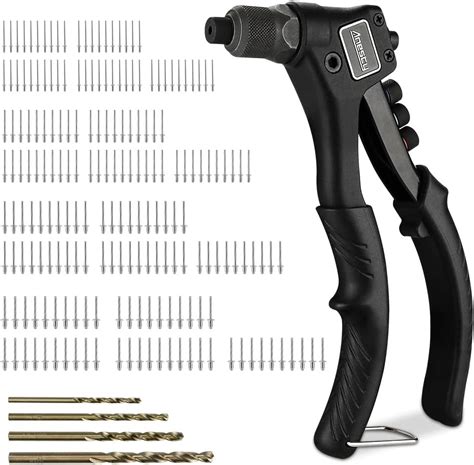 Anesty Rivet Gun Pop Riveter Set Heavy Duty Hand Riveter Rivet Gun Kit