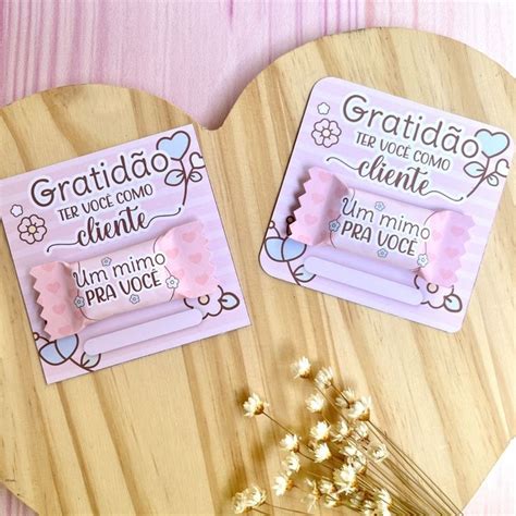 Card Balinha Personalizada Mimo Cliente Em 2024 Lembrancinhas