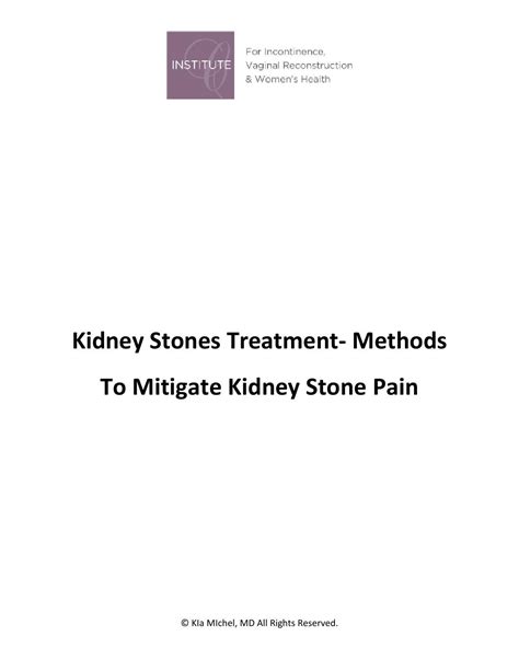 Kidney stones treatment methods to mitigate kidney stone pain by incontinencedr - Issuu