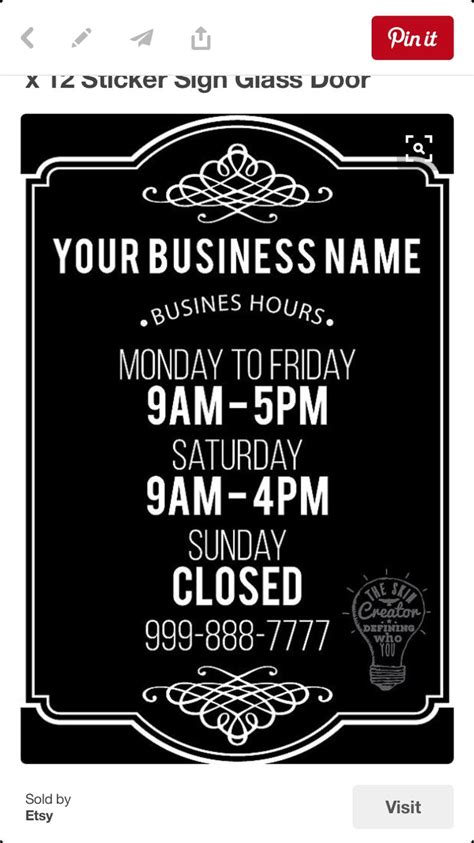 Pin By Georgie Girl On Visual Merchandising Business Hours Sign