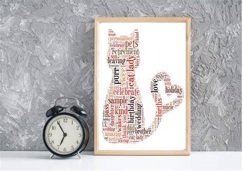 Personalised animal word cloud. Personalised animal word art | Etsy