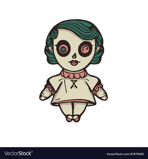 Creepy Doll Royalty Free Vector Image Vectorstock