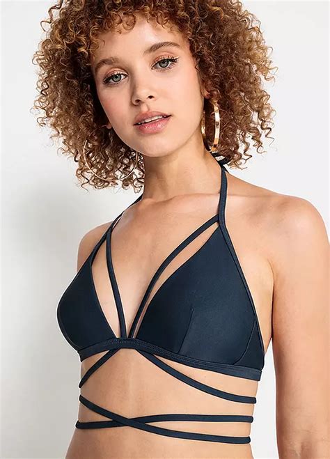 LSCN BY LASCANA Night Blue Triangle Bikini Top Freemans