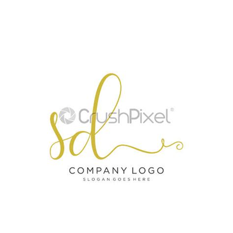 Sd Initial Handwriting Logo With Circle Template Vector Stock Vector