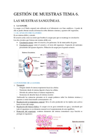 Tema Gesti N De Muestras Biol Gicas Pdf