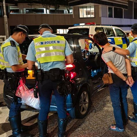 hong kong police arrest   dangerous driving crackdown  dragon