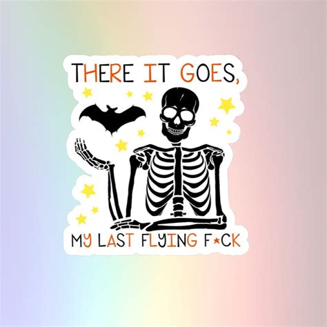 Last Flying Fuck Sticker Halloween Sticker Skeleton Hand Sticker