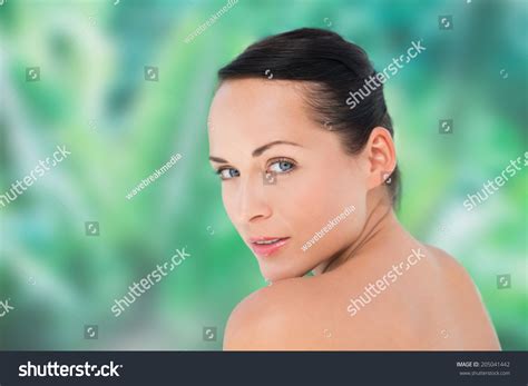 Beautiful Nude Brunette Smiling Camera On Stock Photo Shutterstock