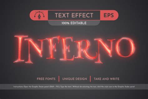 Inferno - Editable Text Effect Graphic by rwgusev · Creative Fabrica