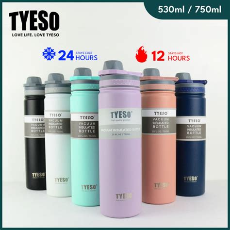 Tyeso Sports Water Bottle Ml Ml Insulated Travel Tumbler With Handle Hot Cold Stainless