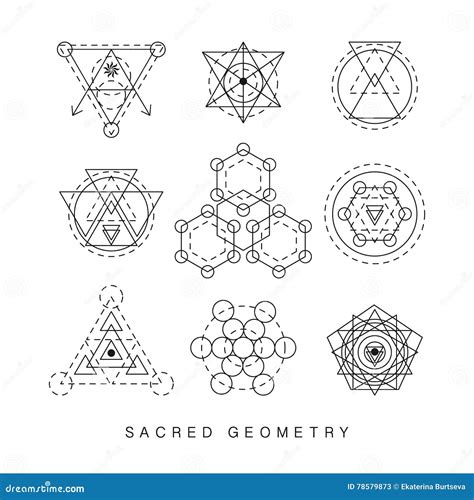 Muestras Sagradas De La Geometría Fijadas Ilustración del Vector