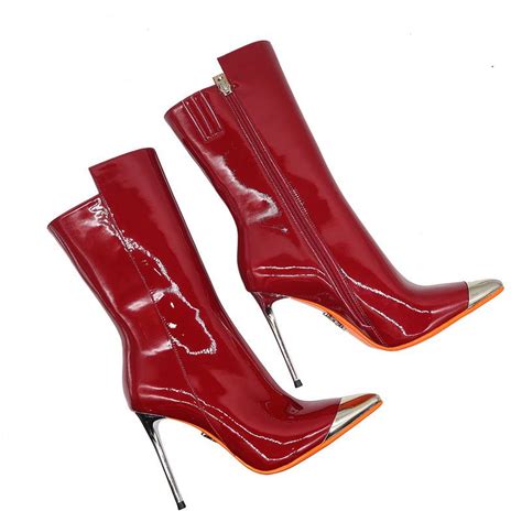 Buy Classy Shiny Red Heels Boots Online Meminoo Luxury Boots Heeled Boots Shoes Heels Classy