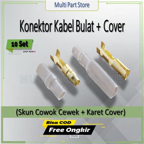 Jual Skun Soket Konektor Kabel Bulat Cowok Cewek Karet Cover