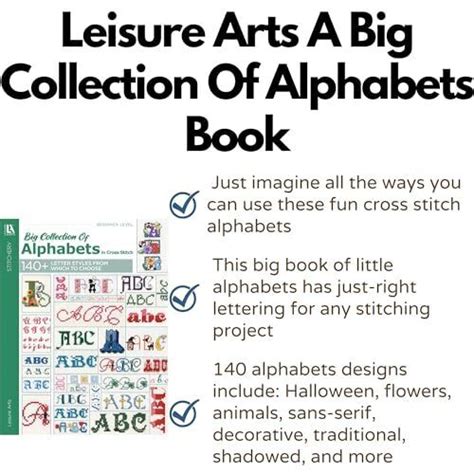 Leisure Arts A Big Collection Of Alphabets Book Cross Stitch Alphabet