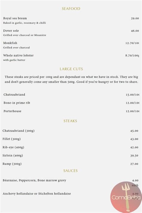 Hawksmoor Menus 2305 | ComaBeba EU