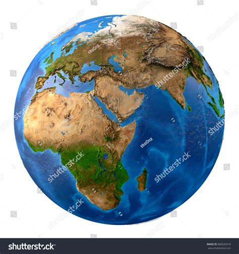 Planet Earth High Detailed Satellite View Stock Illustration 660520318 ...