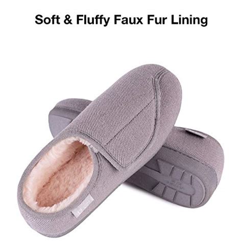 LongBay Women's Furry Memory Foam Diabetic Slippers Comfy Cozy ...