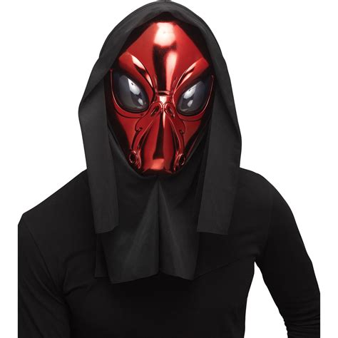 Fun World Halloween Metallic Hooded Alien Halloween Mask, One-Size - Walmart.com