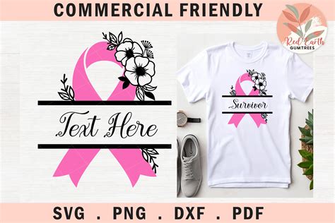 Breast Cancer SVG Pink Ribbon Monogram Graphic By Redearth And Gumtrees