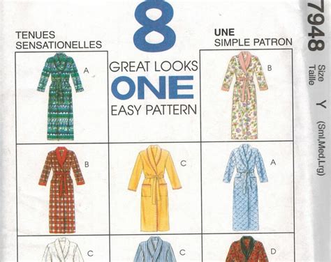 7948 Vintage Mccalls Sewing Pattern Easy Unisex Loose Fitting Etsy