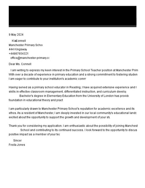 Teacher Cover Letter Examples Myperfectcv