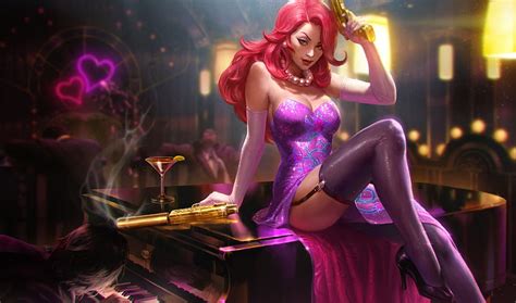 Miss Fortune Pink Fantasy League Of Legends Game Girl Redhead Hd