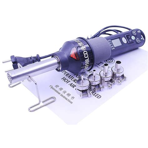Heat Gun W Lcd Display Temperature Adjustable Soldering Rework Station Hot Air Gun For