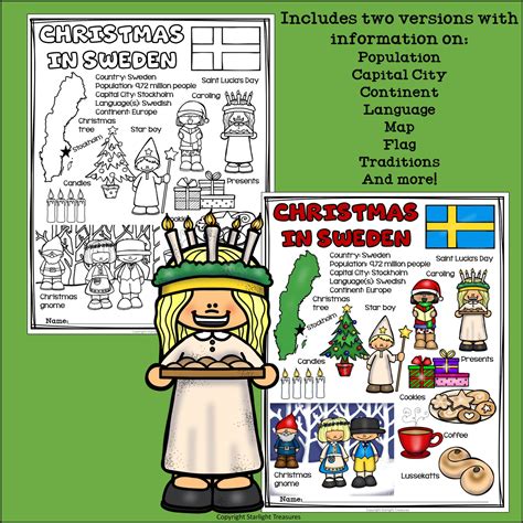 Christmas In Sweden Fact Sheet For Early Readers Made By Teachers