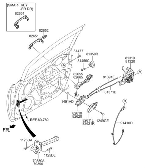 826511W100DYS Genuine Kia Door Outside Handle Assembly