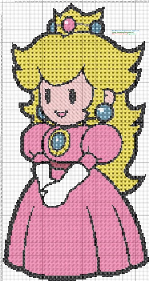 Princess Peach Mario Boss Cross Stitch Punto De Cruza X