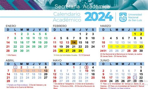 Actualizaron el calendario de actividades académicas 2024 Noticias UNSL